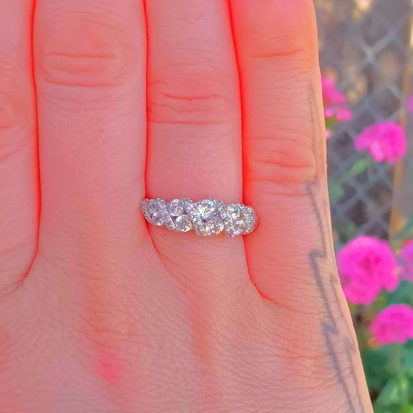 Sterling Silver Cubic Zirconia Cluster Twist Band Ring *NEW* - Picture 14 of 16